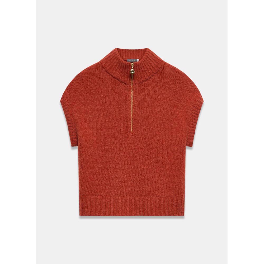 Mint Velvet funnel neck half zip knit top